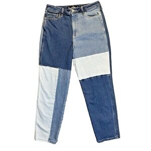 Hollister Ultra High Rise Mom Jeans Size‎ 9R Patchwork Vintage Stretch